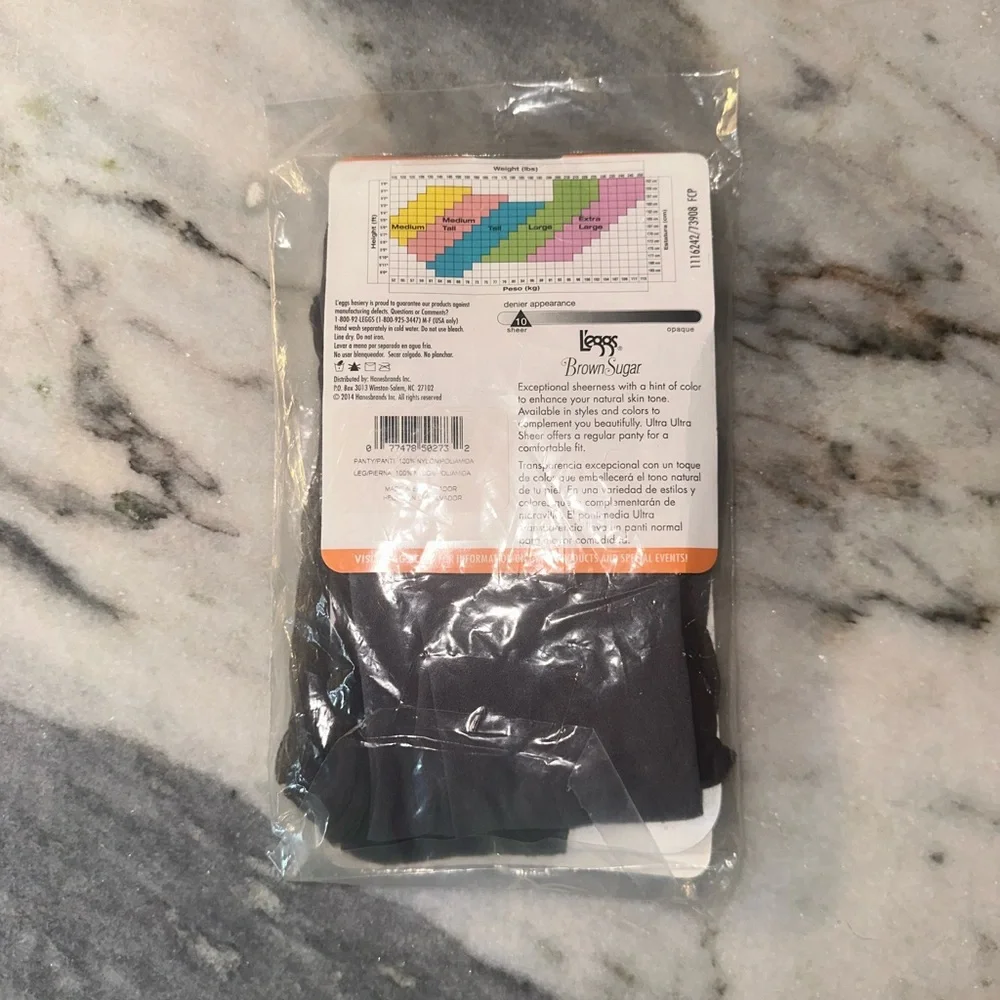 NWT Size Medium Tall L'eggs Brown Sugar Off Black Ultra‎ Ultra Sheer Pantyhose